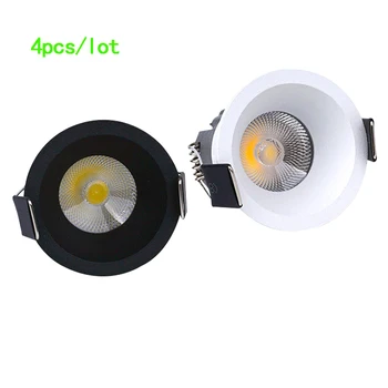 4 Kos Zatemniti LED Downlight COB Strop Spot Osvetlitev 3W 5W led Žarnico Spalnica, Kuhinja Notranji stropni vgradne Luči