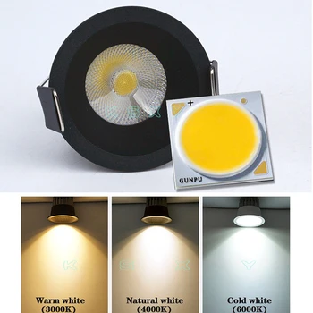 4 Kos Zatemniti LED Downlight COB Strop Spot Osvetlitev 3W 5W led Žarnico Spalnica, Kuhinja Notranji stropni vgradne Luči