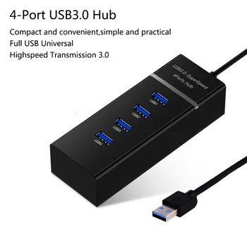 4 Ports USB 3.0 HUB z Močjo Polnjenja in Stikalo za Več USB Razdelilnik Porta Plošča USB3.0 USB3 USB-ZVEZDIŠČE, Hab USB Adapter P15