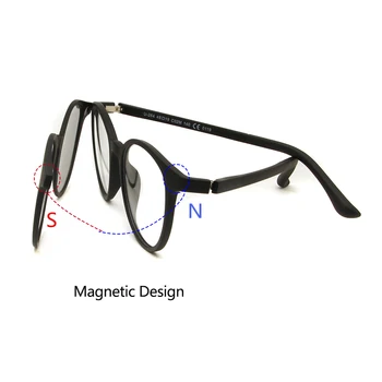 4 posnetke blagovne Znamke Magnet Polarizirana Posnetek Na sončna Očala Krog Žensk Ultem Računalnik Očala Moških Anti Modra Svetloba Očala na Recept