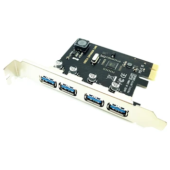 4 Vrat USB 3.0 PCI-E Širitev Kartico PCI Express PCIe USB 3.0 HUB Tok 4-Port USB3.0 Krmilnik USB 3 0 PCI e PCIe Express 1X
