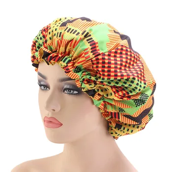40pcs/veliko Afriških Tiskanja tkanine Ankara lase bonnet Saten Obložene spanja skp zelo Veliko Spanja Skp Noč Spanja Pokrivalo Ženske Turban