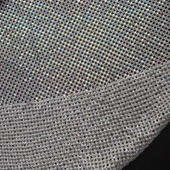 45*120 cm AB Nosorogovo kovinski očesa tkanine s Srebrno Podlago Svoboden Kristalno kovinski Bleščica krpo Plošča DIY Šivanje Obleka ,čevlji, vrečke