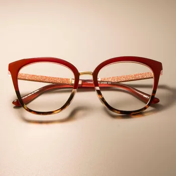 45074 Optični Lady Kvadratnih Očala Okvirji Ženske Sijoče Rdeče Barve Očala Modni Očala