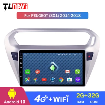 4G LTE 2G RAM avtoradia Za peugeot 301 citroen-elysee-2018 Android 10 HD 9 palčni GPS Navigacija Multimedia Player