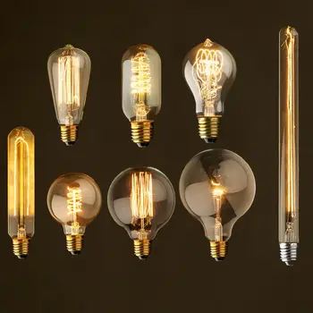 4pcs 40W Starinsko Vintage Retro Edison Žarnice E27 Spirala Žarnice Luči LED Edison Žarnica Za Obesek Lučka za Osvetlitev Znanja