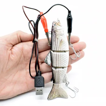 5.12 palec/5.3 palčni Električni Fishing Lure USB Polnjenje Vabe 4Section Swimbait Crankbait Ribolov Reševanje, Žive Ribe