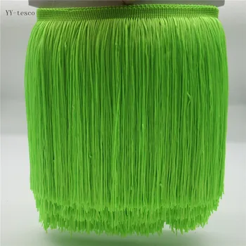 5 Meter 20 cm, Poliester Čipke Bonitete Tassel Fluorescentno zeleno Bonitete Čipke Trim Traku Sew latinsko Obleko Fazi Oblačila Dodatki