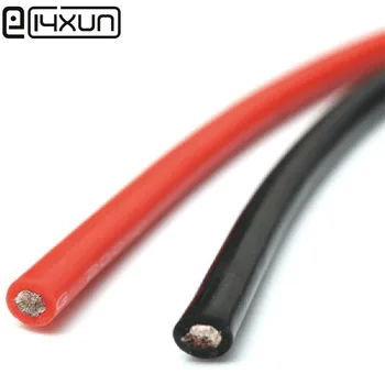 5 meter Rdeča+5 metrov Črne Barve Silicij Žice 8AWG 10AWG 12AWG 14AWG Heatproof Mehki Silikonski silikagel Žice Priključite Kabel