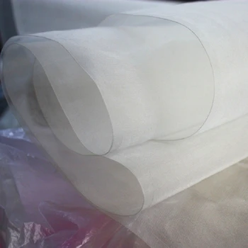 50 cm*108 cm Naravno bela čista svila organza tkanine čisto prozorno tančico yashmak poročno obleko iz svile materiala