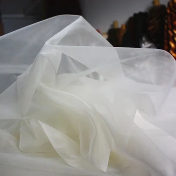 50 cm*108 cm Naravno bela čista svila organza tkanine čisto prozorno tančico yashmak poročno obleko iz svile materiala