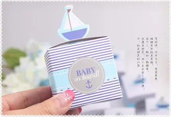(50 kos/veliko)Brezplačna Dostava Ustvarjalne Jadrnica Oblike Poroke bonboniera Baby Tuš Uslug Rojstni dan Darilo Pakiranje Škatle