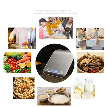 5000g 5KGg/1g Natančno Digitalno Kuhinjsko Tehtnico LED Zaslon Elektronski Teža Tehtnice iz Nerjavečega Jekla Hrane, Kuhanje Tehtnica
