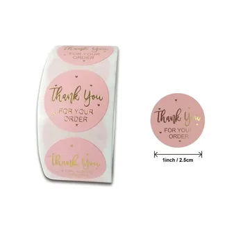 5000pcs/veliko hank se vam za vaše podjetje 1 cm roza darilo Zahvalni tiskovine album lepe nalepke pečat
