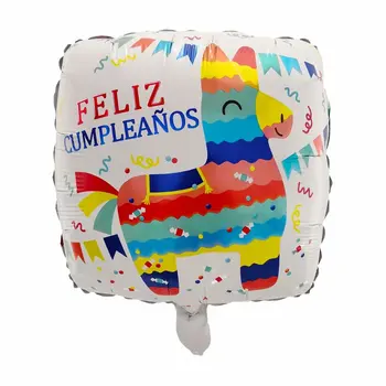 50pcs 18 inch Krog Feliz Cumpleanos Folija Balone Helija, španski Happy Birthday Celebration Stranka Dekoracijo Globos