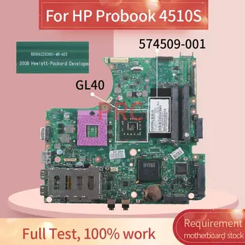 574509-001 574509-501 Za HP Probook 4510S Zvezek Mainboard 6050A2252601 GL40 DDR2 Prenosni računalnik z matično ploščo