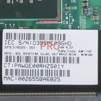 574509-001 574509-501 Za HP Probook 4510S Zvezek Mainboard 6050A2252601 GL40 DDR2 Prenosni računalnik z matično ploščo