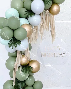 58pcs Tiffany Modre Balone Garland Arch Rojstni Dekoracijo Odraslih Prašnih Zelena Latex Ballon Obletnico Poroke Dobave