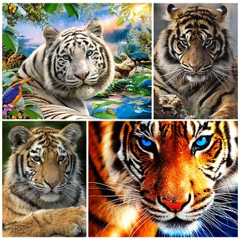 5D Diamond Slikarstvo Polni Sveder Tiger Diamond Mozaik Prodaje Krog Okrasnih Slike Diamond Vezenje Tiger Doma Dekor Darilo