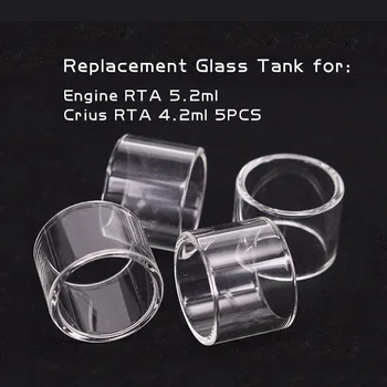 5PCS YUHETEC Zamenjava Steklena posoda za OBS Crius RDTA Plus RTA crius II Dual Single Coil 2 pyrex stekleni cevi