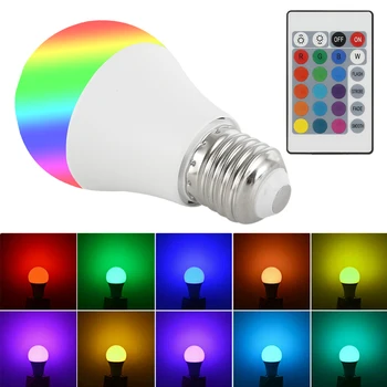 5W RGB LED Žarnice Luči 8Modes 16Colors RGB Žarnica Lampada Zamenljiva Barvita, LED Žarnica Žarnice Z IR Daljinski upravljalnik