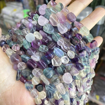 6-8 mm Natual Nezakonitih pisane fluorite quartz Kamen Svoboden Kroglice Za DIY Nakit, Izdelava Zapestnico, Ogrlico Pribor 15