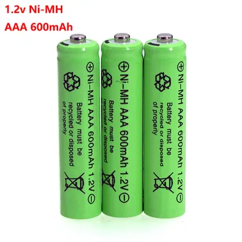 6pcs 1,2 v NI-MH Bateriji AAA 600mAh Polnilne nimh Baterije 1,2 V Ni-Mh bateriji aaa Za Električni daljinski upravljalnik avto Igrača RC emisij
