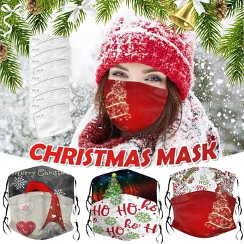 6PCS Bombaž Masko PM2.5 oglje Masko za Prah Z 12PCS Masko Filter Stroj za Večkratno uporabo maske za obraz Božič mascarillas