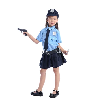 6pcs Srčkan Baby Dekleta Drobne Policaj Policist Dolžina Cosplay Enotno Otroci Otrok Poklic Halloween Kostum C47K104