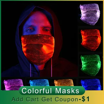 7 Barve Svetilnostjo Led Stranka Maske za noč Čarovnic Utripa Masko za ponovno Polnjenje Pisane Žareče Maske s 1pc Filter