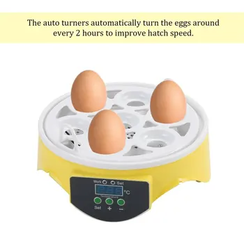 7 Jajc Zmogljivosti Kokošja Jajca Ptic Inkubator Jajce Rack Pladenj Samodejno Inteligentni Nadzor Prepelice Papiga Inkubacije Orodje EU Plug