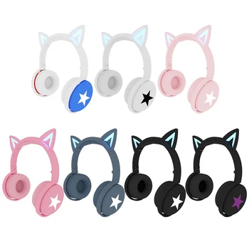 7 stilov Luštna Mačka Ušesa Bluetooth 5.0 Slušalke Brezžične Slušalke Super Bass S Mikrofon Stereo Gaming Slušalke Za Darilo Otrok