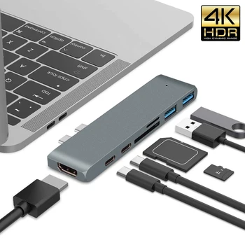 7-v-2 USB C HUB Tip C za Multi USB 3.0 HUB 4K HDMI je združljiv Dock Adapter za TF SD Bralnik USB-C 3.0 Splitter Tip C HUB