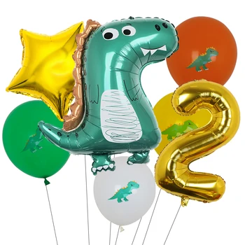 7pcs/veliko 32inch Digitalni Folija Baloni Velik Dinozaver Baloni Nastavite Baby Tuš Dekoracijo, Fant, Otroci Prvi Rojstni dan Dobave