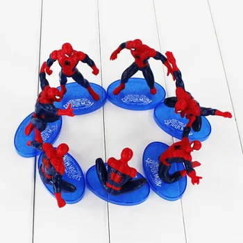 7Pcs/Veliko Pajek Človek Akcijski Slika Spiderman Model Igrače Z Bazo Otrok, Darilo za Rojstni dan Zbiranja Igrač