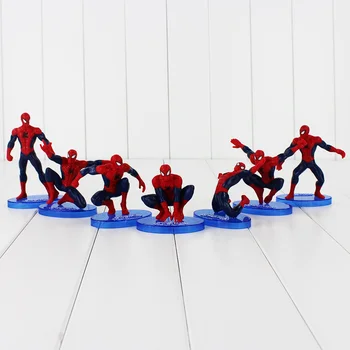 7Pcs/Veliko Pajek Človek Akcijski Slika Spiderman Model Igrače Z Bazo Otrok, Darilo za Rojstni dan Zbiranja Igrač