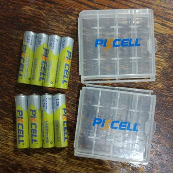 8Pcs PKCELL AAA NIMH Polnilne Baterije aaa 1000mah 1.2 v Baterije In 2Pcs nosilca za Baterijo Primerih, Za aa ali aaa Batteria