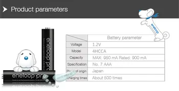 8PCS/VELIKO Original Panasonic Vroče Prodati AAA Vnaprej Napolnjene Baterije za ponovno Polnjenje 1,2 V 950mAh Ni-MH Baterije eneloop