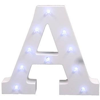 A-Z & White Lesene LED Pismo Luči Prijavite Abeceda Nočne Luči Notranjo Steno, Mizo Dekor Plovila Za Poroko, Rojstni dan BT-LL