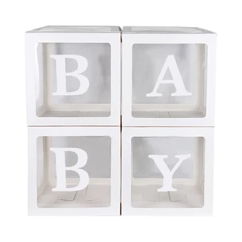 A-Z dopisom Ime Pregleden Balon Polje BABY ONE Bloki Fant Dekle Party Gift Box Poročno Dekoracijo Baby Tuš Rojstni dan