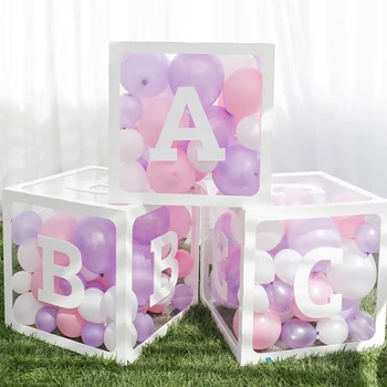 A-Z dopisom Ime Pregleden Balon Polje BABY ONE Bloki Fant Dekle Party Gift Box Poročno Dekoracijo Baby Tuš Rojstni dan