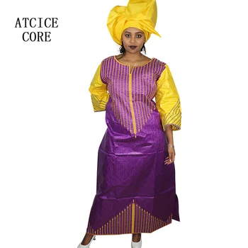 A068# afriške novo modno oblikovanje bazin vezenje design obleke dolgo obleko z šal A068