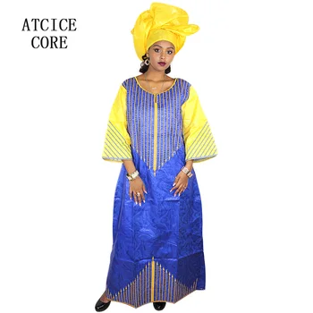 A068# afriške novo modno oblikovanje bazin vezenje design obleke dolgo obleko z šal A068