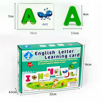 Abeceda pisemske Kartice Kognitivne Ujemanje Uganke Lesene Montessori Zgodnje Izobraževanje Otroka, Učenja, Živali, rastlin, Igrače Za Otroke