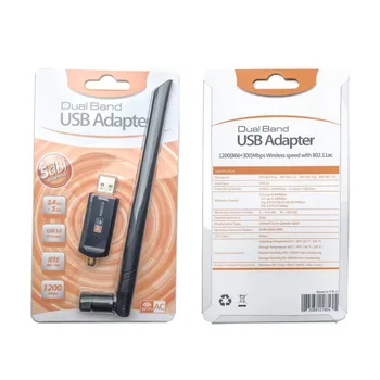 AC 1200Mbps Brezžični WiFi USB Adapter Dual Band 2,4/5Ghz z Zračno 802.11 AC Omrežna Kartica High Speed USB3.0 Sprejemnik