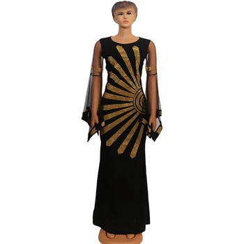 Afriške Obleke Za Ženske Dashiki Elastičnost, Nove Prihode Afriških Cvetje Vzorec Tiskanja Obleko Z Dolgimi Rokavi Priložnostne Afriki Oblačila