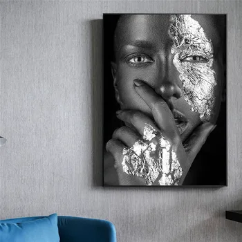 Afriške Umetnosti Črna Ženska Platno Oljna slika Cuadros Plakatov in Fotografij Skandinavskih Stenskih slikah, za Dnevna Soba Dekoracijo