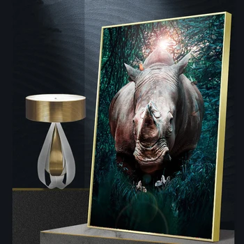 Afriški divji Rhino Živali Plakat Skandinavski slog Orel Hummingbird Slike za notranje Svetlobe luksuzni Platno stensko Slikarstvo umetnost