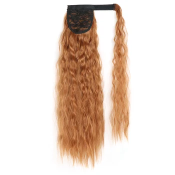 Afro visoko puff čop las razširitev hairpiece za black ženske naravno valovite konjski rep sintetičnih false las kos