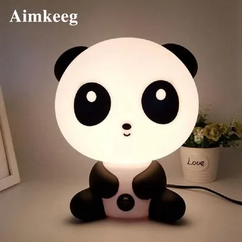 AimkeegCute panda risanka noč svetlobe LED namizne svetilke otrok dar spanja svetilko ob postelji svetilko spalnica notranja razsvetljava dekoracija